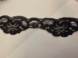 Black Floral Lace Trim 2 Inch Wide Soft non Stretch Lace for Sewing, Lingerie, DIY Crafts”