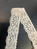 10 Yards Tan Stretch Narrow Embossed Floral Edge Eyelash Scalloped Trim 7/8”