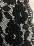 PER Yards Stretch BLACK  FLORAL  Lace DOUBLE SCALLOPED 6”