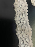 10 Yards Tan Stretch Narrow Embossed Floral Edge Eyelash Scalloped Trim 7/8”