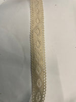 10 Yards Vintage Natural Cotton Crochet Lace Trim 3/4”