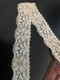 10 Yards Tan Stretch Narrow Embossed Floral Edge Eyelash Scalloped Trim 7/8”
