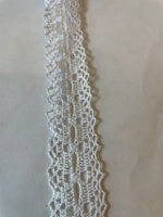 4 yards white crochet insert lace trim 1”