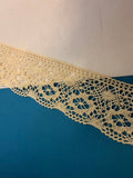 4 Yards Natural Crochet Scalloped Edge Lace Trim 2”