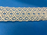 Vintage 4 Yards Natural Delicate Crochet Insert  Lace Trim 1 3/4”