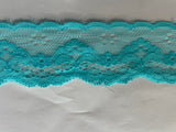 4 Yards Turquoise Non Stretch Lace Trim 11/4”double Scalloped