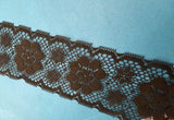 4 yards black Floral eyelash Poly Lace Non Stretch  lace trim 3”