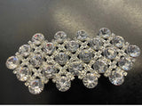 silver clear Rhinestone pin brooches decorative 3 1/4”x 1 5/8”