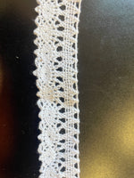 10 Yards White Corton Crochet Edge Scalloped 1”WIDE  Lace Trim