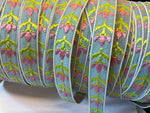 10 yards Baby  blue pink Sage  woven jacquard sewing trim ribbon 3/8"