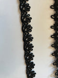 2 yards Black Rayon , Natural Cotton Gimp Loop braid 1trim 1/2"  or 1 1/8"doll craft sew