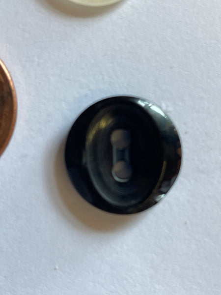 LOT 100 Black Acrylic Fisheye 2 hole button 14 mm FREE SHIP TO U.S