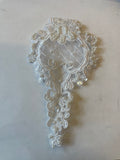 Lot Of 2 beaded organza White applique embroidery bridal patch