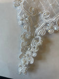 Lot Of 2 beaded organza White applique embroidery bridal patch