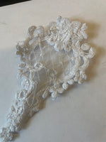 Lot Of 2 beaded organza White applique embroidery bridal patch