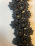 Per yard black venice Venice Rayon  lace trim 1.5”