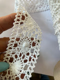 10 yards white  Cotton Crochet  Lace Machine Cluny trim 2”