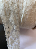 5 Yards Stretch Off White Floral Eyelash Scalloped Lace Trim 2.25”