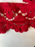 Wholesale 1/ 15 yards Dark Red Floral Venice Edge Lace Trim Guipure 3"