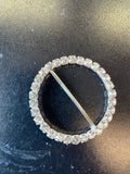 Rhinestone Round silver slider Buckle Fit 2.5” / 2”/1 1/8”/ 1 3/8"