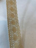 2 Yards Natural Cotton Crochet Clunny Scalloped Unique Trim Lace 1"