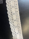 2 Yards Natural Cotton Crochet Clunny Scalloped Unique Trim Lace 1"