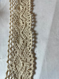 Wholesale 50 yards Natural Color Cotton Crochet Cluny Double Scalloped Trim 1 7/8"