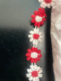 clearance 10 yards white red Tiny daisy flower  Venice Venice Lace Trim  1/2” W