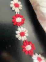 clearance 10 yards white red Tiny daisy flower  Venice Venice Lace Trim  1/2” W