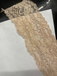 10 yards Beige  Floral  galloon stretch double Scallop sewing trim lace 2.5"