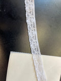 10 Yards Off White Stretch Narrow Embossed Floral Edge Scalloped Trim 3/4”