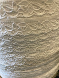 10 Yards Off White Stretch Narrow Embossed Floral Edge Scalloped Trim 3/4”