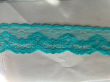 4 Yards Turquoise Non Stretch Lace Trim 11/4”double Scalloped