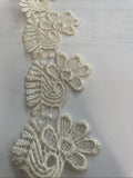 2 Yards Vintage Ivory Floral Venice Venise Lace Trim 2 3/8”