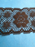 4 yards black Floral eyelash Poly Lace Non Stretch  lace trim 3”