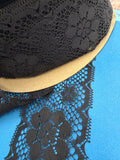 4 yards black Floral eyelash Poly Lace Non Stretch  lace trim 3”