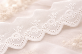 White Cotton Eyelet Lace Trim 2” – Scalloped Embroidery, 15 Yards, Sewing, Bedding & Table Runner Decor