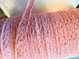 clearance 10 yards baby pink stretch lace trim 1/2”