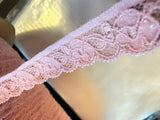 clearance 10 yards baby pink stretch lace trim 1/2”
