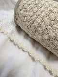 4 Yards Natural Daisy  Venice Venise Lace Trim 7/8” great for doll craft drapery