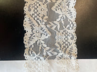 4 Yards White Stretch Lace  Double Scalloped 3.75”