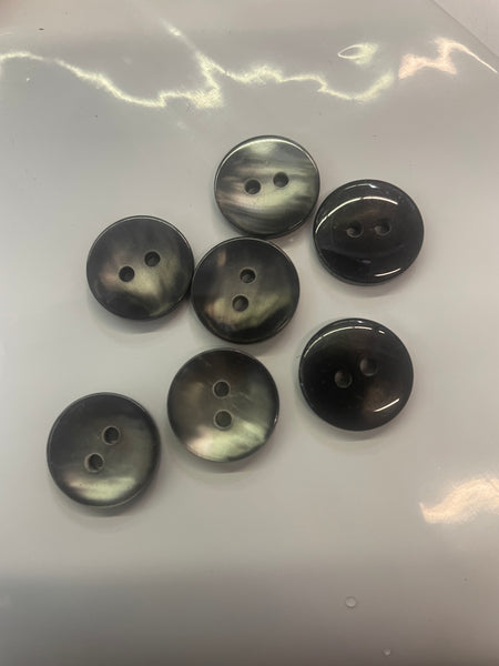 12 Black Gray Marble 2 Holes buttons 15mm