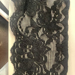 10 yards black stretch scalloped lace trim 3.5”