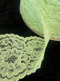 Double Scalloped Lace Trim lime Vintage Floral Lace Trim 3 3/4” Wide per yard