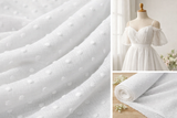 Per yard White 100% Cotton Embroidered Swiss Dot Fabrice 56-57