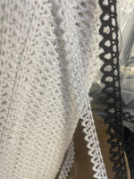 10 Yards White or Black cotton narrow crochet Edge lace trim