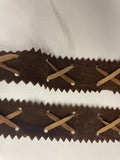 4 yards Brown with beige cross Cross trim great For customs