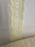2 yards natural Cotton  eyelet insert 2” double scalloped trim