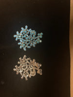 Turquoise silver tone flower  pin brooches 2 5/8”x2” Great Gift