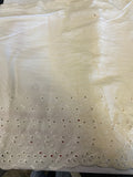 Per  Ivory Cotton Eyelet Floral  Lace wide Trim scalloped edge  12  1/4"